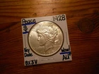 1928 silver Peace Dollar AU+  SPLENDID!!! KEY DATE!!! WOW!!!!!