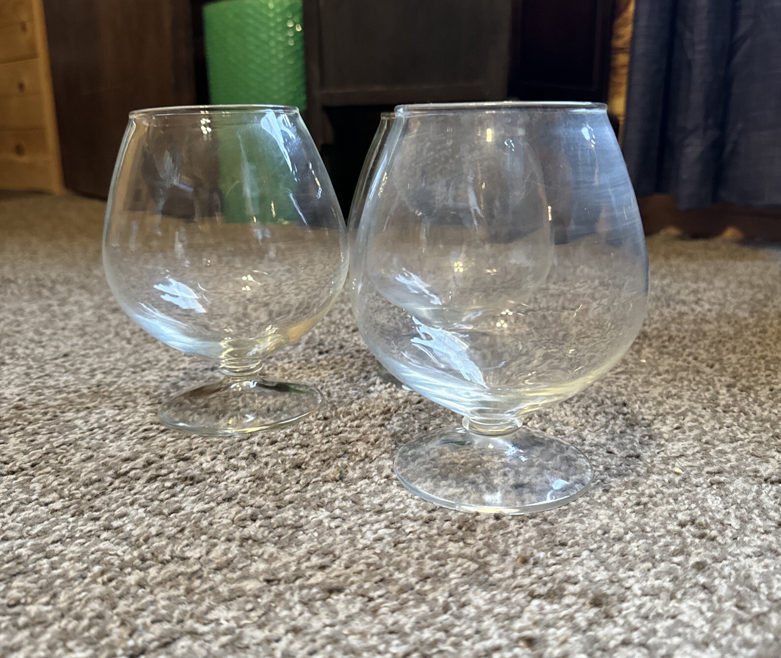 Vintage Tall Clear Glass Large Brandy Snifter Fish Bowl Terrarium,Nice