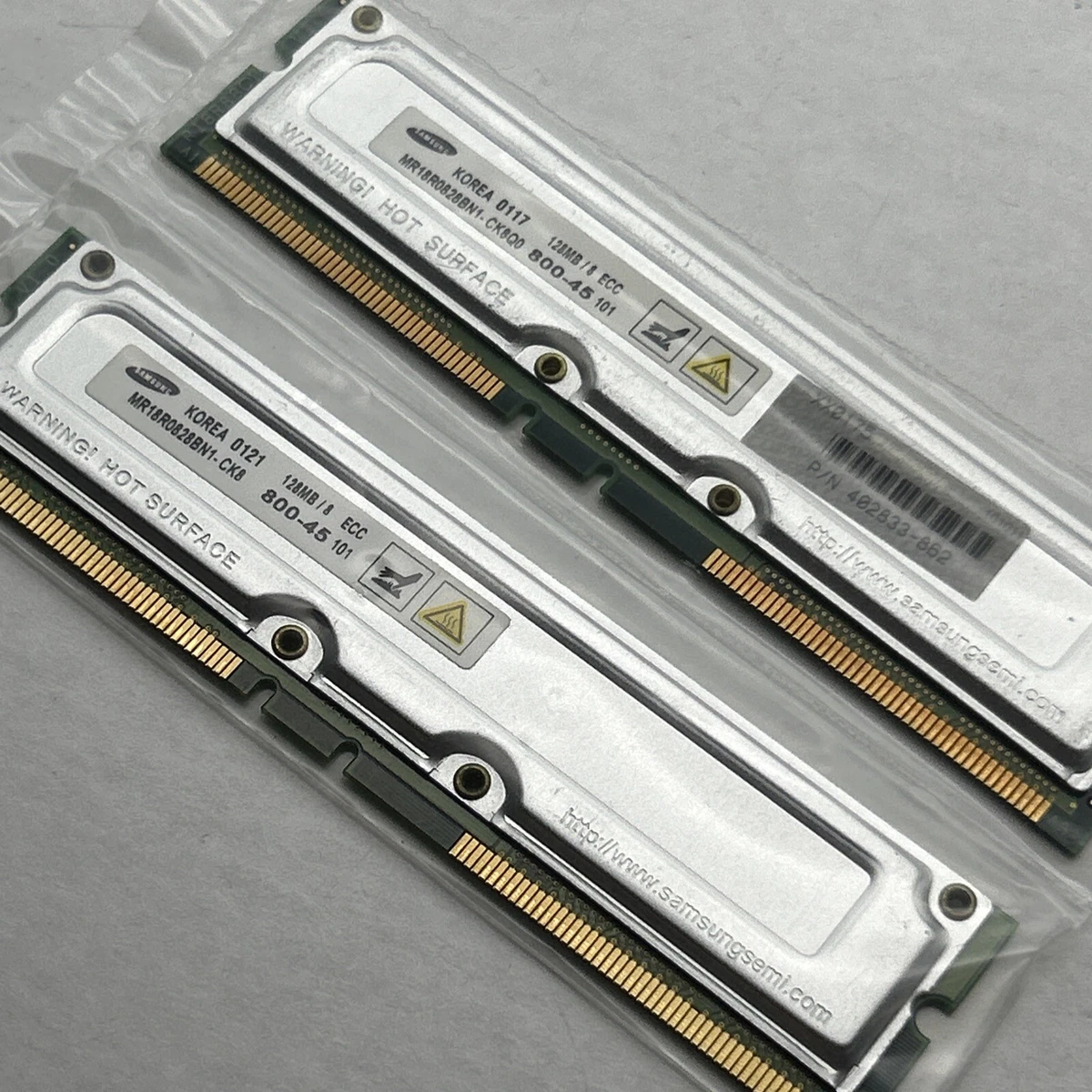 Samsung MR16R1628DF0-CT9 256MB 2枚セット Samsung RDRAM Computer Memory 128 MB Capacity per Module) 2