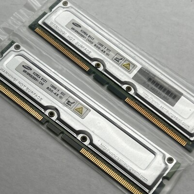 128mb Rambus 256MB 2x128mb 800-45 184 pin RDram Memory Rambus ECC Samsung MR 128MB ...