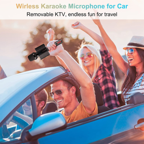 Karaoke Microphone, Portable Wireless Bluetooth Karaoke Mic for Adults&Kids Car - Picture 7 of 7