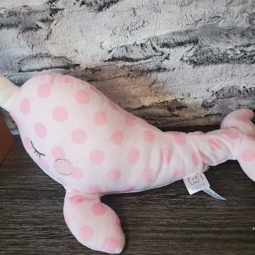 Baby Ganz Pink Polka Dot Nova Narwhal Whale Gold Glitter Nursery Decor Sea Ocean - Picture 3 of 9