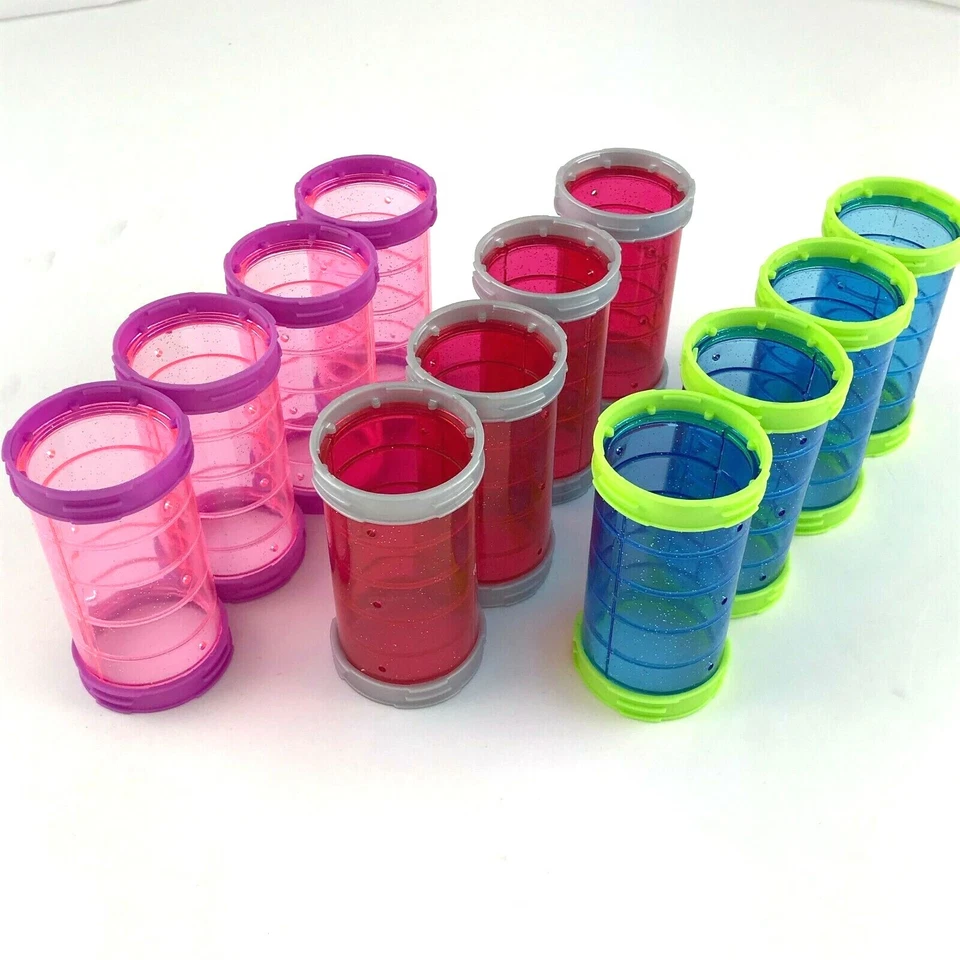 Fantazia Hamster Cage Straight Glitter 4x Tubes Pink Blue Orange Red Lime Purple