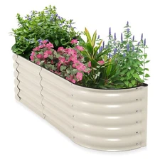 Aoodor 60'' x 15'' x 17''(H) Metal Raised Garden Bed Outdoor Garden Planter Box