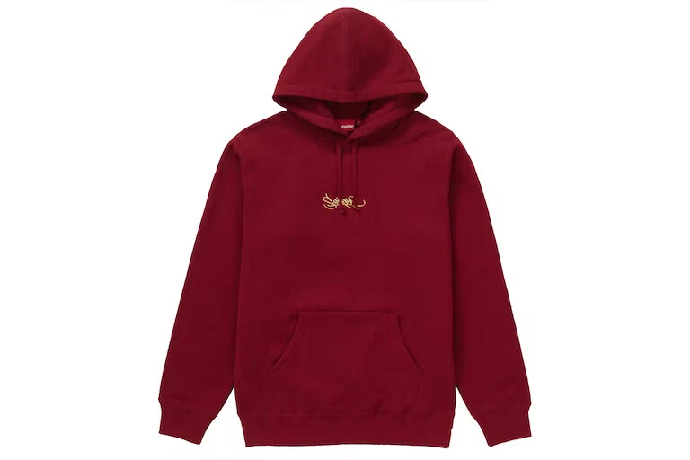 Sweat shirt à capuche logo Supreme Tag SS19 taille grand cardinal