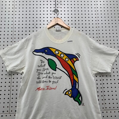 VTG Dolphin Shirt Mens L White Marco Island TUT Totally