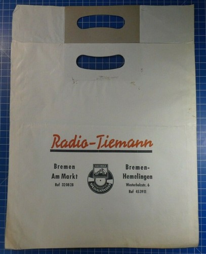 Record Paper Bag Radio Tiemann 1960s G6674