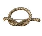 Vintage Brooch Pin Gold Rope Knot Napier Signed Costume Jewelry Women Accessory