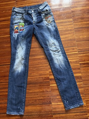 Dsquared2 gorgeous blue jeans bikers cotton denim + elastane color blue 42 IT
