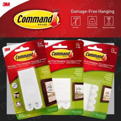 Picture Frame Hanging Strips 3M Command Self Adhesive Stick on Damage Free