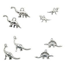 Mix 80pcs dinosaur Antique Silver Charms Pendants for Jewelry Making Necklace