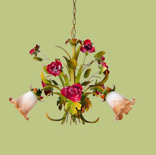 Romantic Glass Shade Flower Vinatage Chandelier Light Pendant Indoor Lighting - Picture 9 of 11