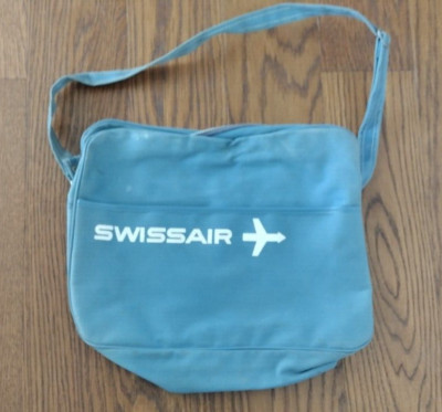 Rare Vintage 1970s SWISS AIR AIRLINES SWITZERLAND   TRAVEL BAG FIRST CLASS