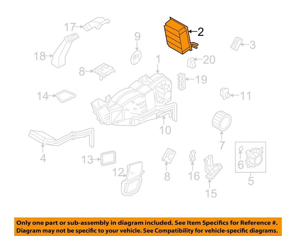 Núcleo de evaporador de aire acondicionado trasero usado se adapta a: Lincoln Navigator 2017 trasero 119`` WB núcleo encendido Foto 3 de 4