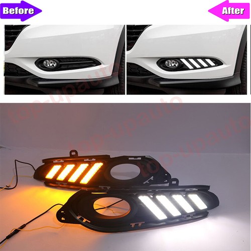Car LED Fog Lamp Daytime Running Light turn signal 2pcs For 2016-2018 Honda HR-V - Picture 6 of 13