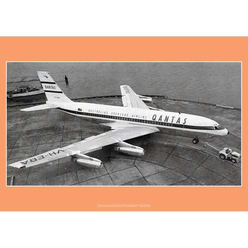 Qantas Boeing 707-138 Art Print – VH-EBA at Boeing Renton 1959 – 2 ...