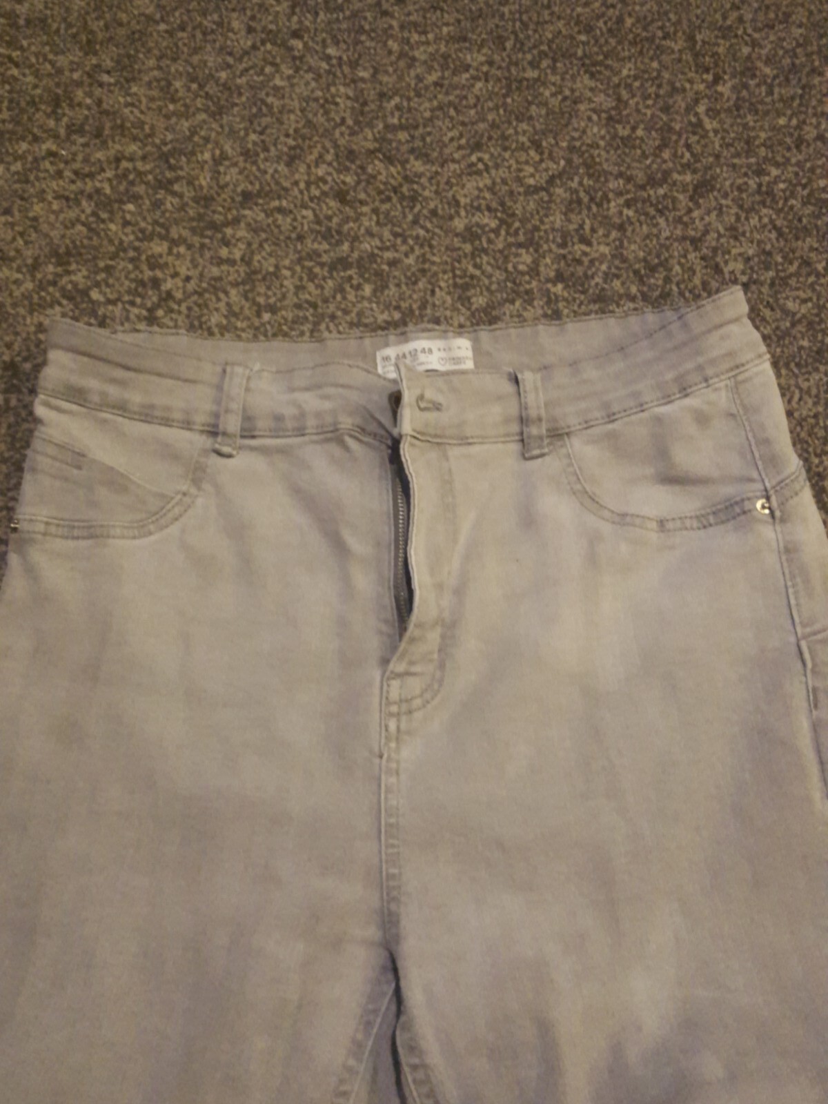 Ladies Grey Jeans Size 16 eBay