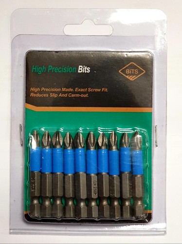 10 pezzi 50 mm PH2 S2 testa a croce gambo esagono punte cacciavite resistenti agli urti magnetico Regno Unito - Foto 8 di 8