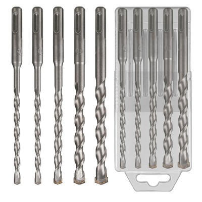 5PC 1/4''-1/2'' SDS Plus Rotary Hammer Drill Bit Set for Brick Stone Concrete