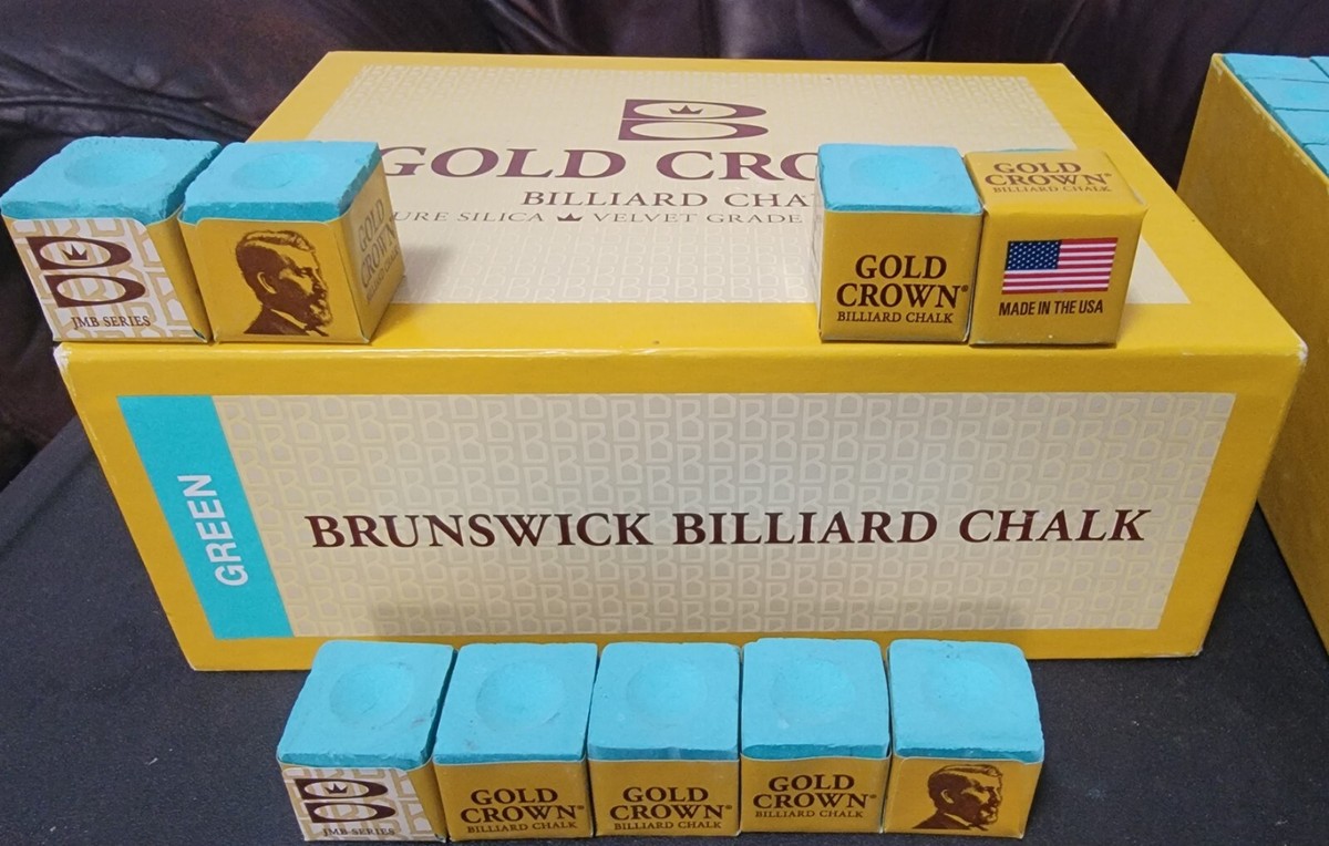 🌟Best CHALK🌟BRUNSWICK GOLD CROWN GREEN --(x5-PCS) Pool BILLIARDS
