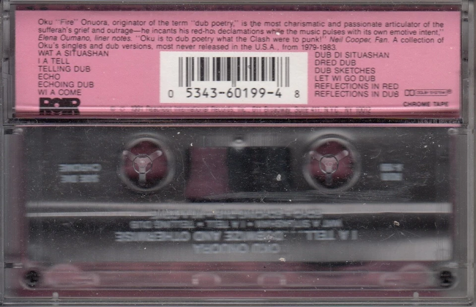 OKU ONUORA I A Tell Dubwise & Otherwise TAPE 1991 ROIR Dub Poetry Unplayed promo - Image 2 of 3