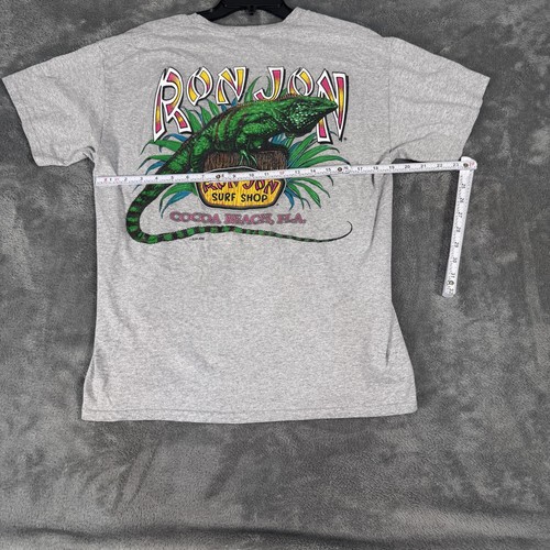 Ron Jon Surf Shop Cocoa Beach T-Shirt Gray Large Lizard Graphic Tee Florida Surf - Picture 5 of 6