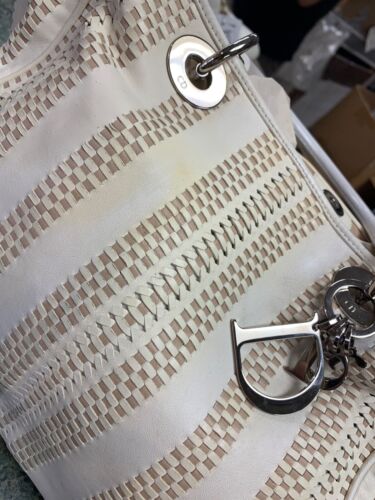 dior ivory and beige lamb skin authentic handbag