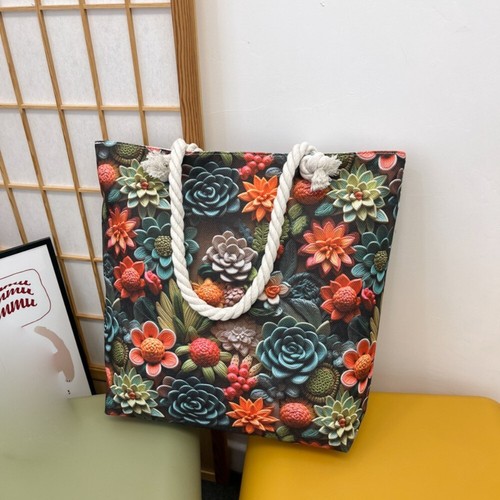 Fashion Floral Handbag Large Capacity Tote New Underarm Bag Outdoor - Picture 12 of 20