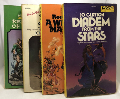 Daw Books Science Fiction Lot of 4 Books Time Slave Yellow Spine VINTAGE SCI-FI