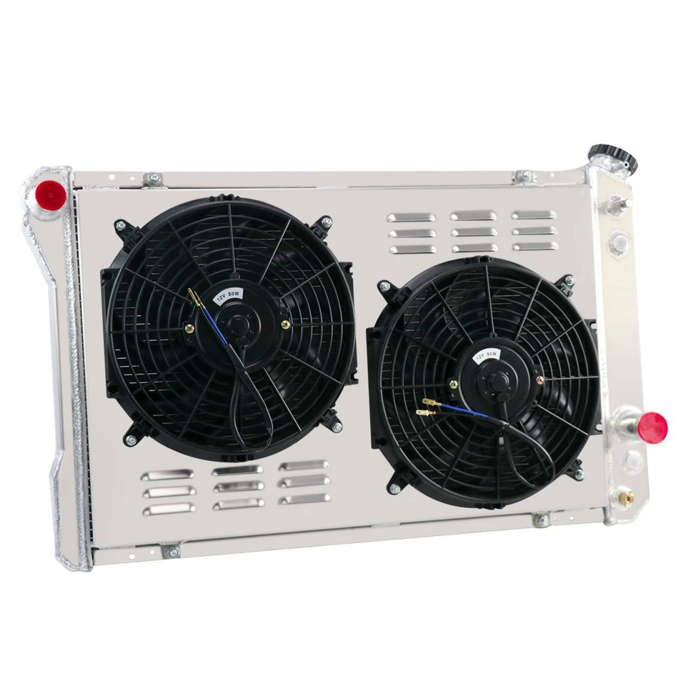 Kits de relé de ventilador de 4 filas de radiador + cubierta para Chevy Camaro Pontiac Firebird 1982-1992 Foto 4 de 4