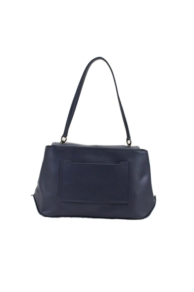 Bolso de hombro Zac Posen para mujer de cuero texturas forradas cierre correa azul marino OS Foto 4 de 4