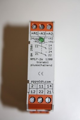 Appoldt RM17/2W bistabil plus 24V Relais Nennspannung: 24 V/DC Schaltstrom