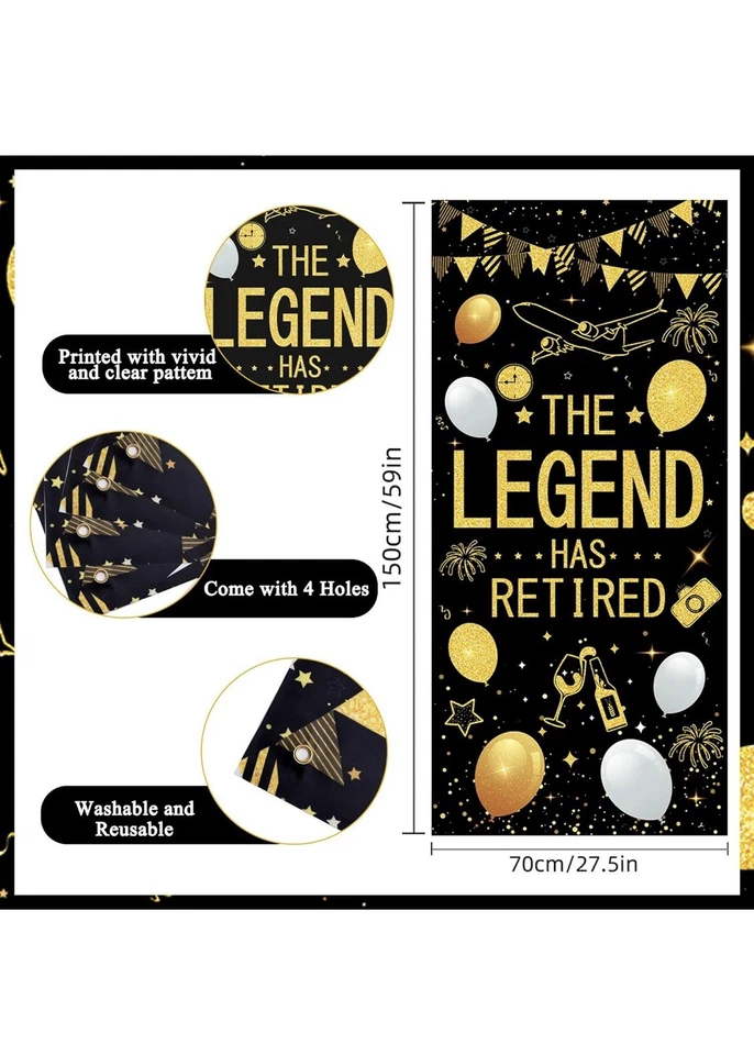 Black & Gold Retirement Decorations - Image 4 of 4
