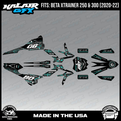 Graphics Kit for Beta Xtrainer 250 300 2020 2021 2022 Rift - TEAL