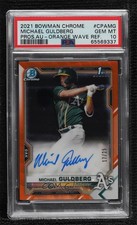 2021 Bowman Chrome Orange Refractor 17/25 Michael Guldberg PSA 10 Auto 11oq