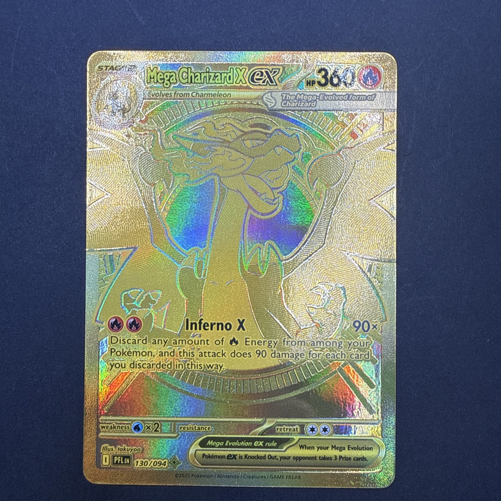 Pokemon TCG Mega Charizard X EX 130/094 Me02 Full Art Holo English