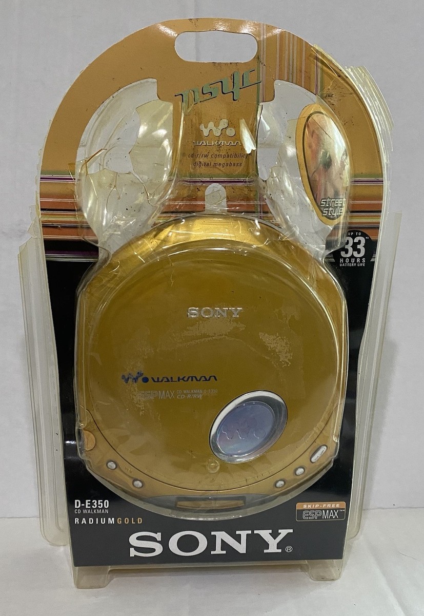 Sony Walkman D-E350 CD Player ESP MAX Gold Portable Discman NO