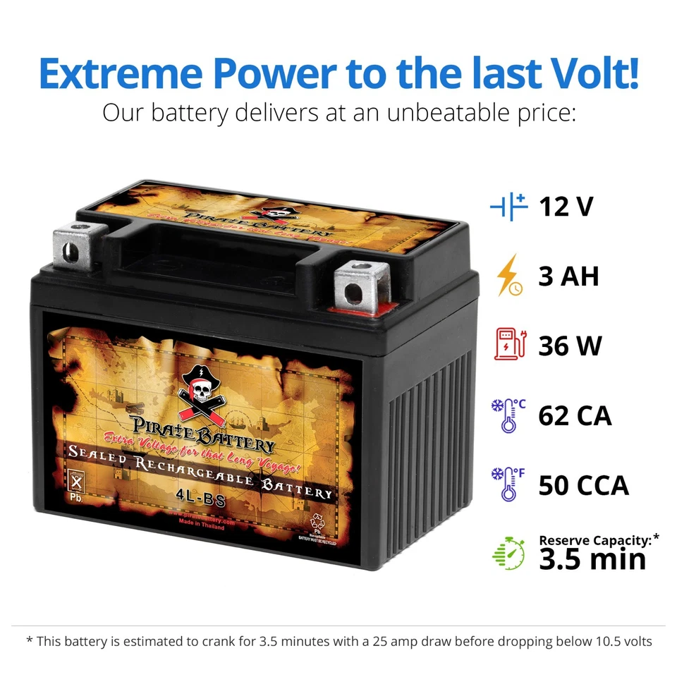 YTX5L-BS  High Performance - Maintenance Free - Sealed AGM Motorcycle Battery - Image 3 of 4
