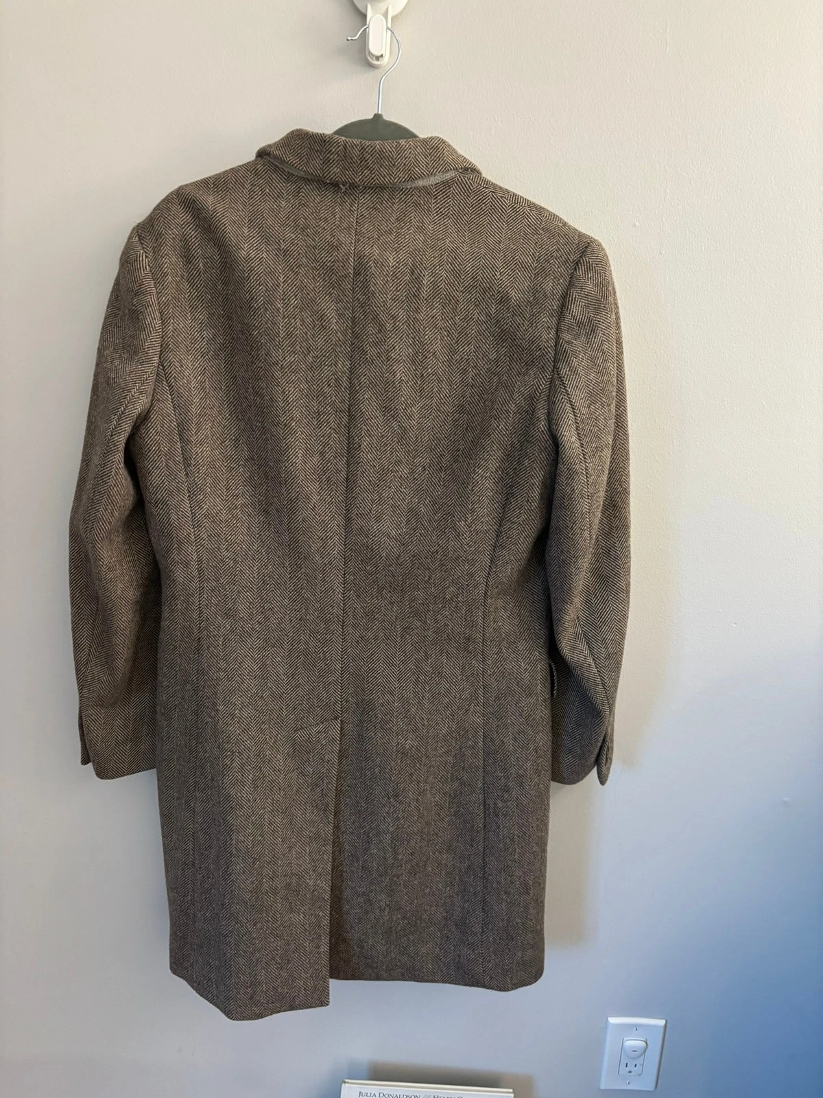 J.Crew Ludlow Moon Tweed Topcoat Coat 38S Brown Herringbone 100% Wool *DAMAGED* image 2