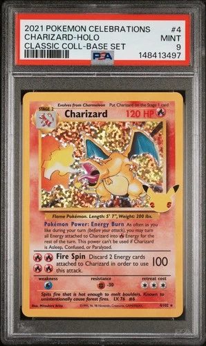 2021 POKEMON CELEBRATIONS CLASSIC COLL #4 CHARIZARD-HOLO PSA 9