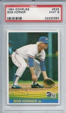 Bob Horner Atlanta Braves 1984 Donruss #535 PSA 9 MINT