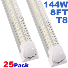 T8 LED  Light Bulbs 144w 8ft Integrated LED Shop Light Fixture Garage 25 Pack