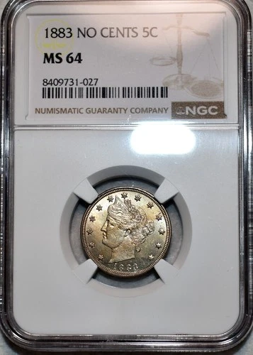 NGC MS-64 1883 No Cents Liberty Nickel, Radiant, Lightly Reflective, PQ specimen