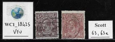 WC1_18425. AUSTRALIA. 1918-1923 KING GEORGE stamps. Sc. 63, 63a. Used