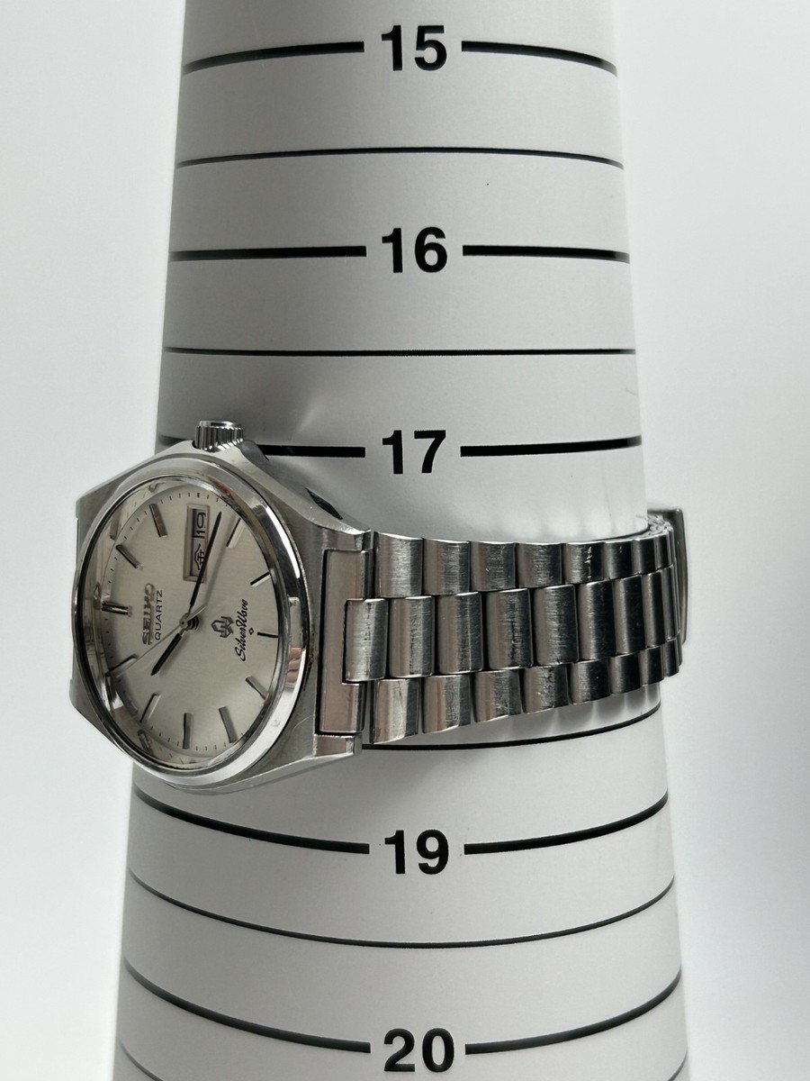 SEIKO WATCH SILVER WAVE 8229-8000 QUARTZ DAY DATE KANJI
