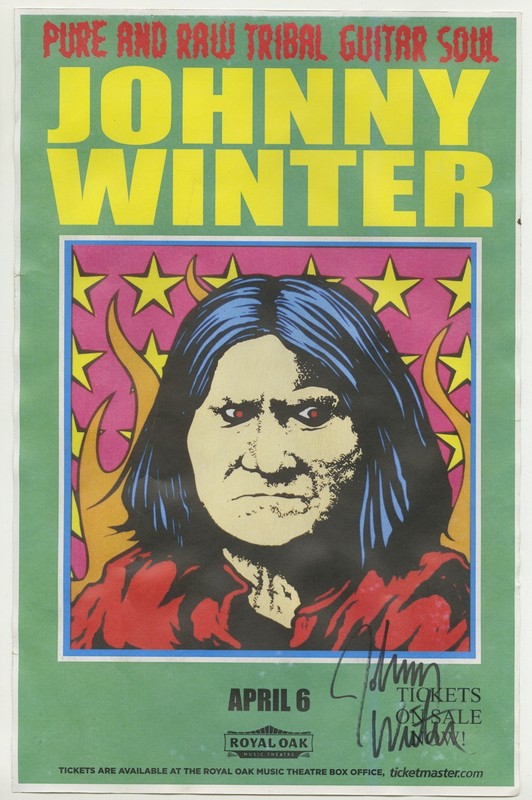 Johnny Winter signed autographed concert poster
