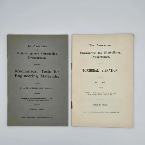 1930s Shipbuilding Marine Engineering Papers Mechanical Tests Vibration AESD x2