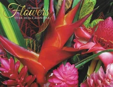 2026 Hawaiian Wall Calendar Flowers Tropical Hibiscus Plumeria w/ Mail Envelope
