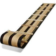 6 Foot Classic Wood Toboggan Sled for 1 To 3 Riders Walnut Long Snow Sled
