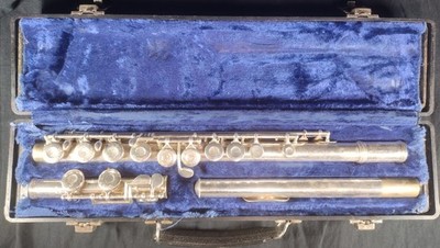 Gemeinhardt 2SP Student Flute Silver Plated Elkhart Indiana USA Hard Case VTG